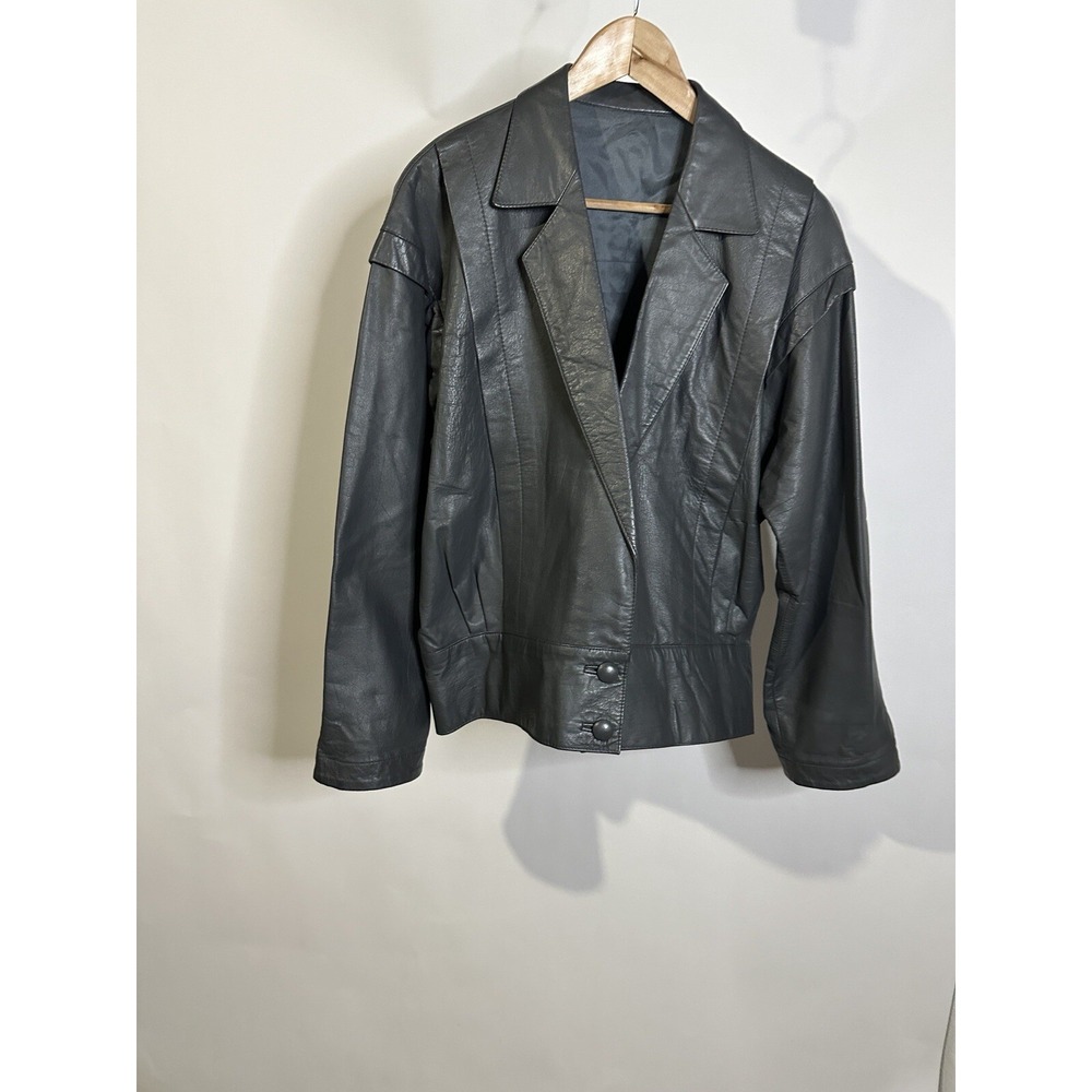 Supreme Gray Leather Womens Bomber Style Jacket/coat Tailor  made in Seoul Korea